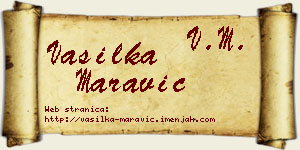 Vasilka Maravić vizit kartica